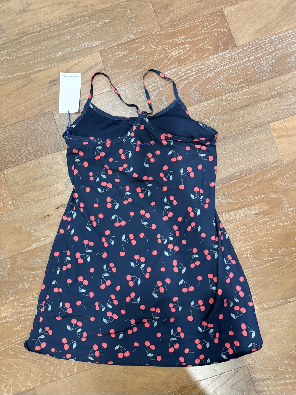 Outdoor Voices Navy Cherry-Print Tank Dress - Picture 2 of 7